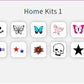 A image showing the Temporary Tattooth Home Kits Pack 1. These are temporary tooth tattoos that can be applied to teeth.
