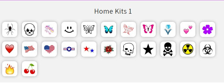 A image showing the Temporary Tattooth Home Kits Pack 1. These are temporary tooth tattoos that can be applied to teeth.