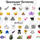 This image shows the tooth tattoos available in Mix Pack 1 and Mix Pack 2. 