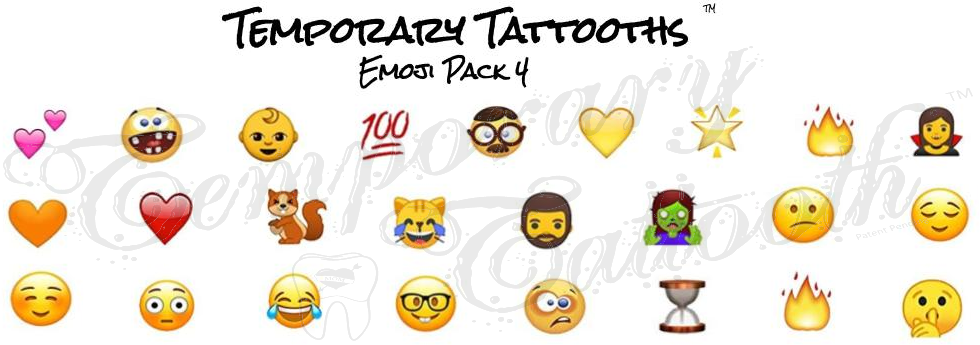 Temporary Tattooth Image Sheet - Single Sheet (For Tooth Application)